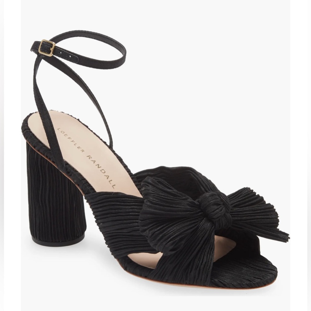 Loeffler Randall Camellia Black Bow Ankle Strap Sandals Shoes Size 6 $395 - Picture 1 of 4